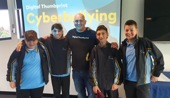 Digital Thumbprint Program facilitator with students at Mount Ridley P-12 College in Victoria.