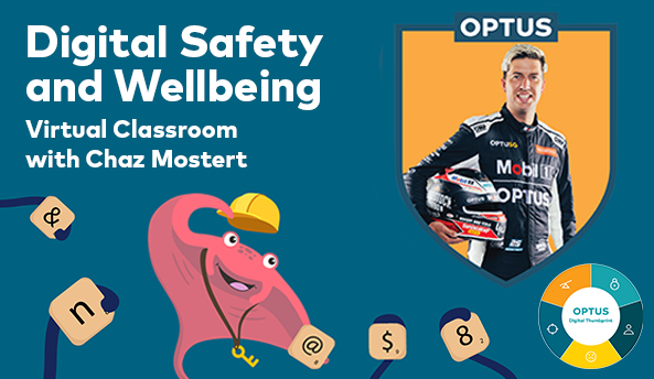 Chaz Mostert graphic representing the Virtual Classroom event with Chaz.