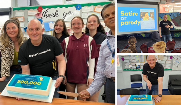 Digital Thumbprint celebrating 500,000th student at Heathmont College