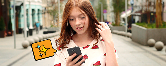 young woman looking at phone